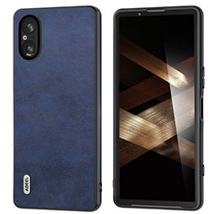 Coque Luxe Cuir Housse Etui B02H pour Sony Xperia 5 V Bleu