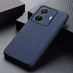 Coque Luxe Cuir Housse Etui B02H pour Vivo T1 5G Bleu