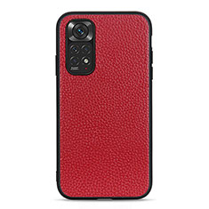 Coque Luxe Cuir Housse Etui B02H pour Xiaomi Redmi Note 11 4G (2022) Rouge