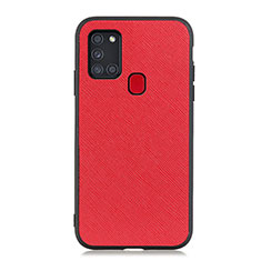 Coque Luxe Cuir Housse Etui B03H pour Samsung Galaxy A21s Rouge