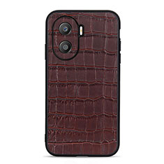 Coque Luxe Cuir Housse Etui B04H pour Huawei Honor X40i 5G Marron