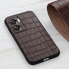 Coque Luxe Cuir Housse Etui B04H pour Oppo A77 5G Marron