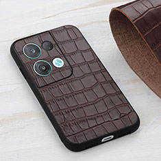 Coque Luxe Cuir Housse Etui B04H pour Oppo Reno8 5G Marron