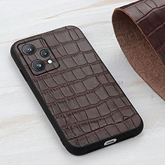 Coque Luxe Cuir Housse Etui B04H pour Realme 9 5G Marron