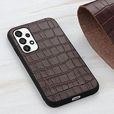 Coque Luxe Cuir Housse Etui B04H pour Samsung Galaxy A73 5G Marron