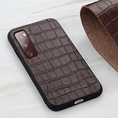 Coque Luxe Cuir Housse Etui B04H pour Samsung Galaxy S20 FE (2022) 5G Marron