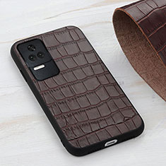 Coque Luxe Cuir Housse Etui B04H pour Xiaomi Redmi K50 5G Marron