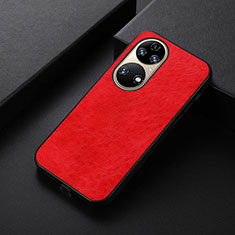 Coque Luxe Cuir Housse Etui B05H pour Huawei P50 Pro Rouge