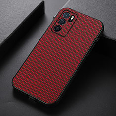 Coque Luxe Cuir Housse Etui B05H pour Oppo A16 Rouge