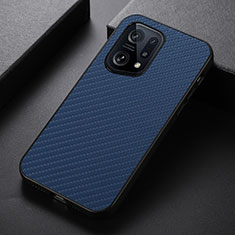 Coque Luxe Cuir Housse Etui B05H pour Oppo Find X5 5G Bleu