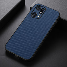 Coque Luxe Cuir Housse Etui B05H pour Oppo Find X5 Pro 5G Bleu