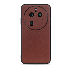 Coque Luxe Cuir Housse Etui B05H pour Oppo Find X6 5G Marron