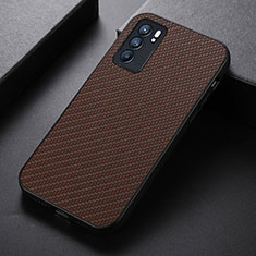 Coque Luxe Cuir Housse Etui B05H pour Oppo Reno6 5G Marron