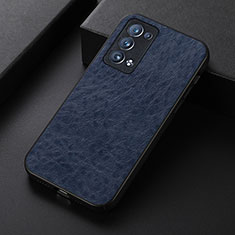 Coque Luxe Cuir Housse Etui B05H pour Oppo Reno6 Pro+ Plus 5G Bleu