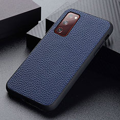 Coque Luxe Cuir Housse Etui B05H pour Samsung Galaxy S20 FE (2022) 5G Bleu