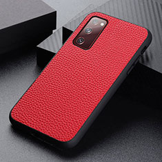 Coque Luxe Cuir Housse Etui B05H pour Samsung Galaxy S20 FE 5G Rouge