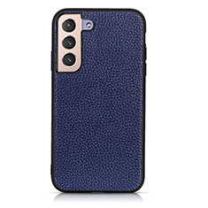 Coque Luxe Cuir Housse Etui B05H pour Samsung Galaxy S21 FE 5G Bleu