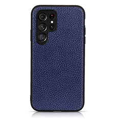 Coque Luxe Cuir Housse Etui B05H pour Samsung Galaxy S21 Ultra 5G Bleu