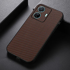 Coque Luxe Cuir Housse Etui B05H pour Vivo T1 5G Marron