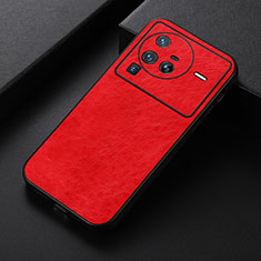 Coque Luxe Cuir Housse Etui B05H pour Vivo X80 Pro 5G Rouge