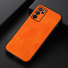 Coque Luxe Cuir Housse Etui B06H pour Oppo A54s Orange