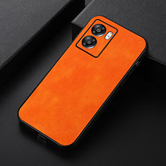 Coque Luxe Cuir Housse Etui B06H pour Oppo A57 5G Orange