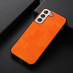 Coque Luxe Cuir Housse Etui B06H pour Samsung Galaxy S22 5G Orange