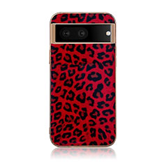 Coque Luxe Cuir Housse Etui B07H pour Google Pixel 6a 5G Rouge