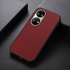 Coque Luxe Cuir Housse Etui B07H pour Huawei P50 Rouge