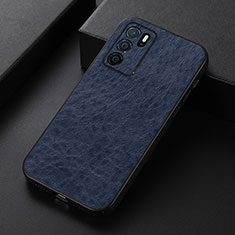 Coque Luxe Cuir Housse Etui B07H pour Oppo A16 Bleu