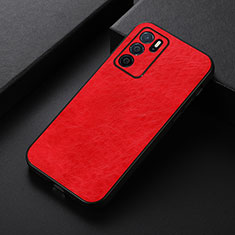 Coque Luxe Cuir Housse Etui B07H pour Oppo A16s Rouge