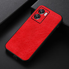 Coque Luxe Cuir Housse Etui B07H pour Oppo A77 5G Rouge