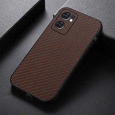 Coque Luxe Cuir Housse Etui B07H pour Oppo Find X5 Lite 5G Marron