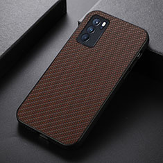 Coque Luxe Cuir Housse Etui B07H pour Oppo Reno6 Pro 5G India Marron