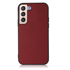 Coque Luxe Cuir Housse Etui B07H pour Samsung Galaxy S21 FE 5G Rouge