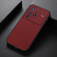 Coque Luxe Cuir Housse Etui B07H pour Vivo X80 Pro 5G Rouge