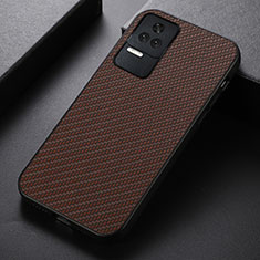 Coque Luxe Cuir Housse Etui B07H pour Xiaomi Redmi K50 5G Marron