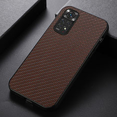 Coque Luxe Cuir Housse Etui B07H pour Xiaomi Redmi Note 11 4G (2022) Marron