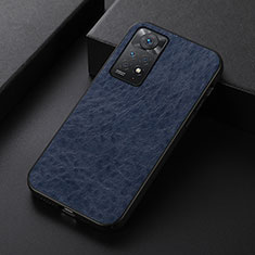 Coque Luxe Cuir Housse Etui B07H pour Xiaomi Redmi Note 11 Pro 4G Bleu