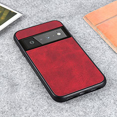 Coque Luxe Cuir Housse Etui B08H pour Google Pixel 6 Pro 5G Rouge