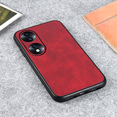 Coque Luxe Cuir Housse Etui B08H pour Huawei Honor 70 5G Rouge