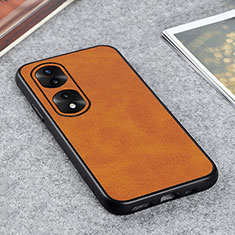 Coque Luxe Cuir Housse Etui B08H pour Huawei Honor 70 Pro 5G Marron