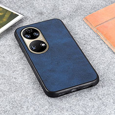 Coque Luxe Cuir Housse Etui B08H pour Huawei P50 Bleu