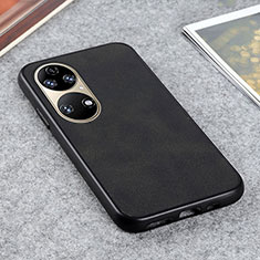 Coque Luxe Cuir Housse Etui B08H pour Huawei P50 Pro Noir