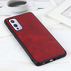 Coque Luxe Cuir Housse Etui B08H pour OnePlus 9 5G Rouge