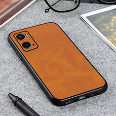 Coque Luxe Cuir Housse Etui B08H pour Oppo A76 Marron