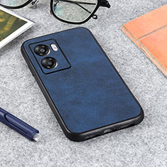 Coque Luxe Cuir Housse Etui B08H pour Oppo A77 5G Bleu