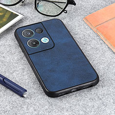 Coque Luxe Cuir Housse Etui B08H pour Oppo Reno9 Pro 5G Bleu