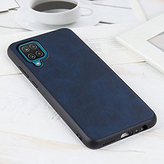 Coque Luxe Cuir Housse Etui B08H pour Samsung Galaxy A12 5G Bleu