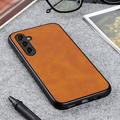 Coque Luxe Cuir Housse Etui B08H pour Samsung Galaxy A14 4G Orange